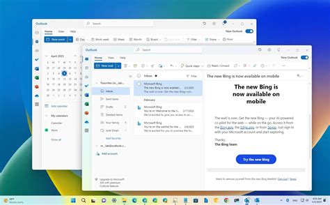 Toggling out of the new Outlook for Windows preview.